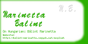 marinetta balint business card